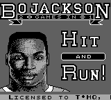 Bo Jackson: Two Games in One title screen for GameBoy